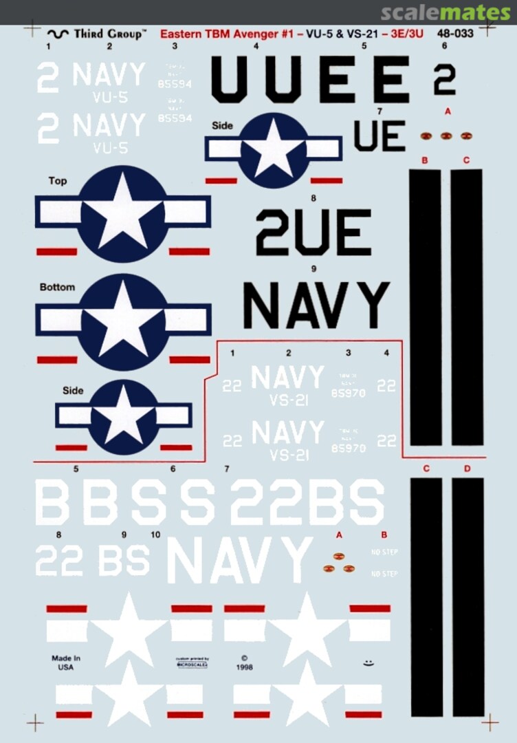 Boxart Grumman TBF/M Avenger #1 48-033 Third Group Decals