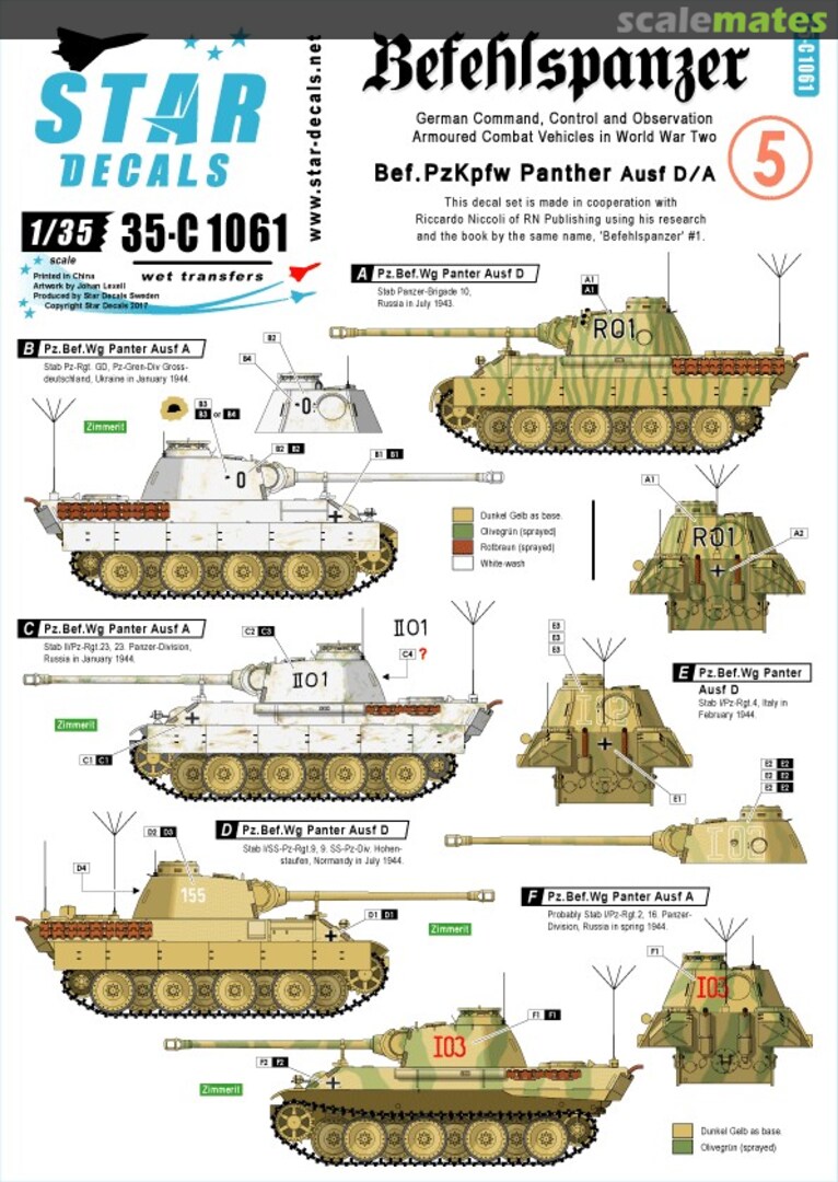 Boxart Befehlspanzer # 5 35-C1061 Star Decals