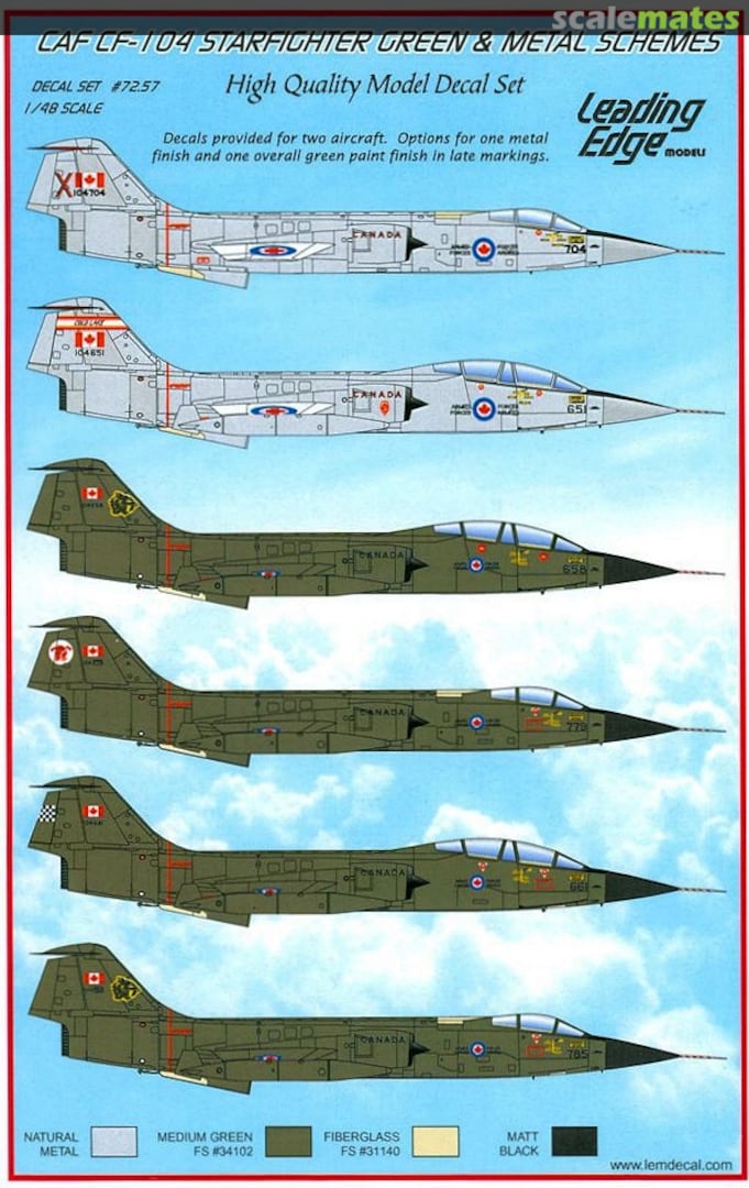 Boxart CAF CF-104 Starfighter Green & Metal Schemes 48.57 Leading Edge