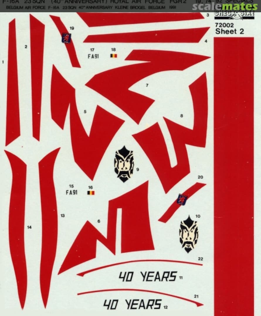 Contents Belgium Airforce F-16A 23 SQN (40th Anniversary) & Royal Air Force FGR2 (Phantoms) 72002 Check Six!