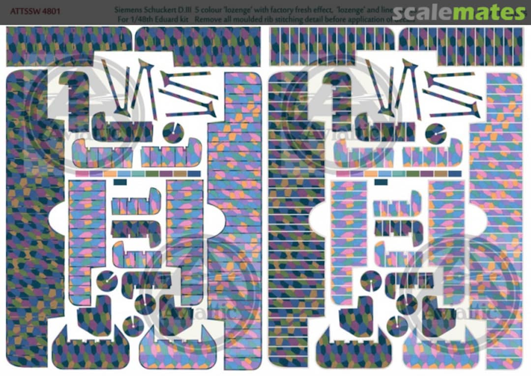 Boxart Siemens Schuckert D.III 5 color 'Lozenge' factory fresh finish with lozenge and linen tapes ATT48038 Aviattic