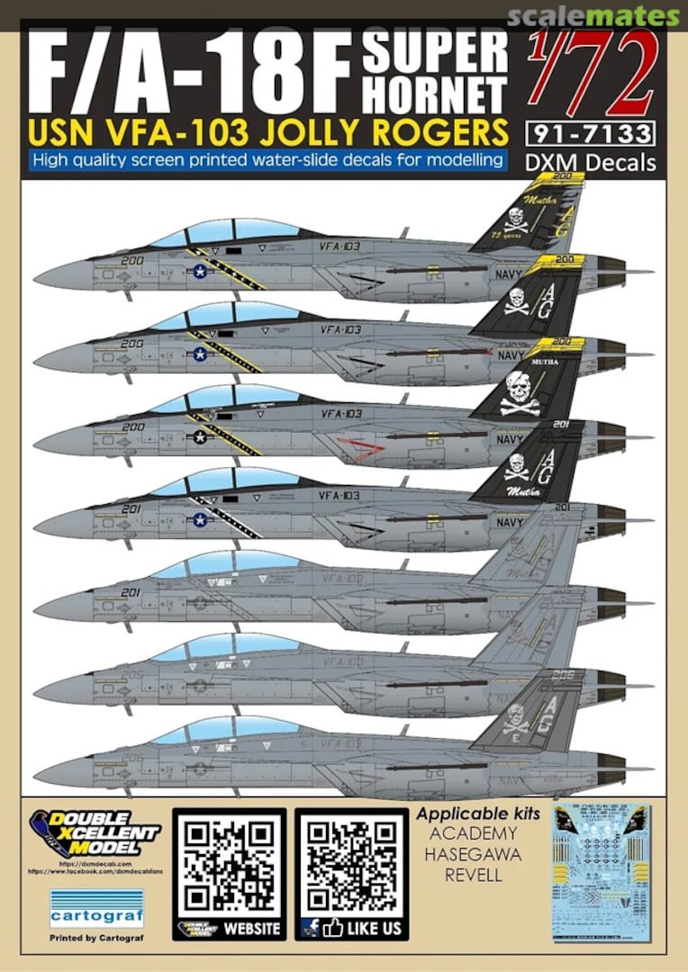 Boxart F/A-18F Super Hornet 91-7133 DXM Decals