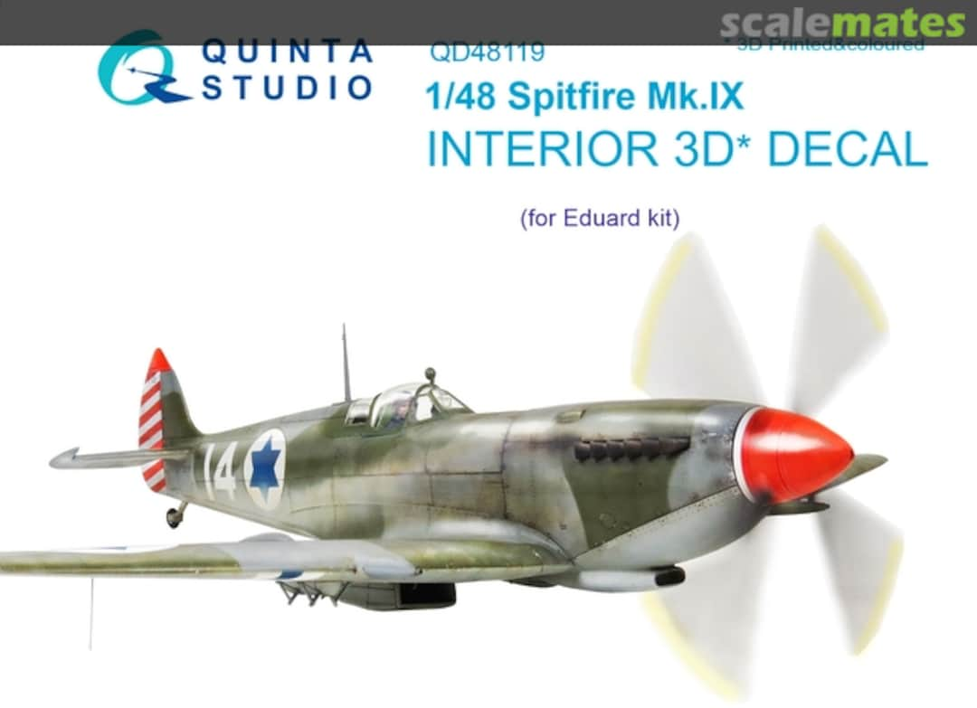 Boxart Spitfire Mk.IX Interior 3D decals QD48119 Quinta Studio