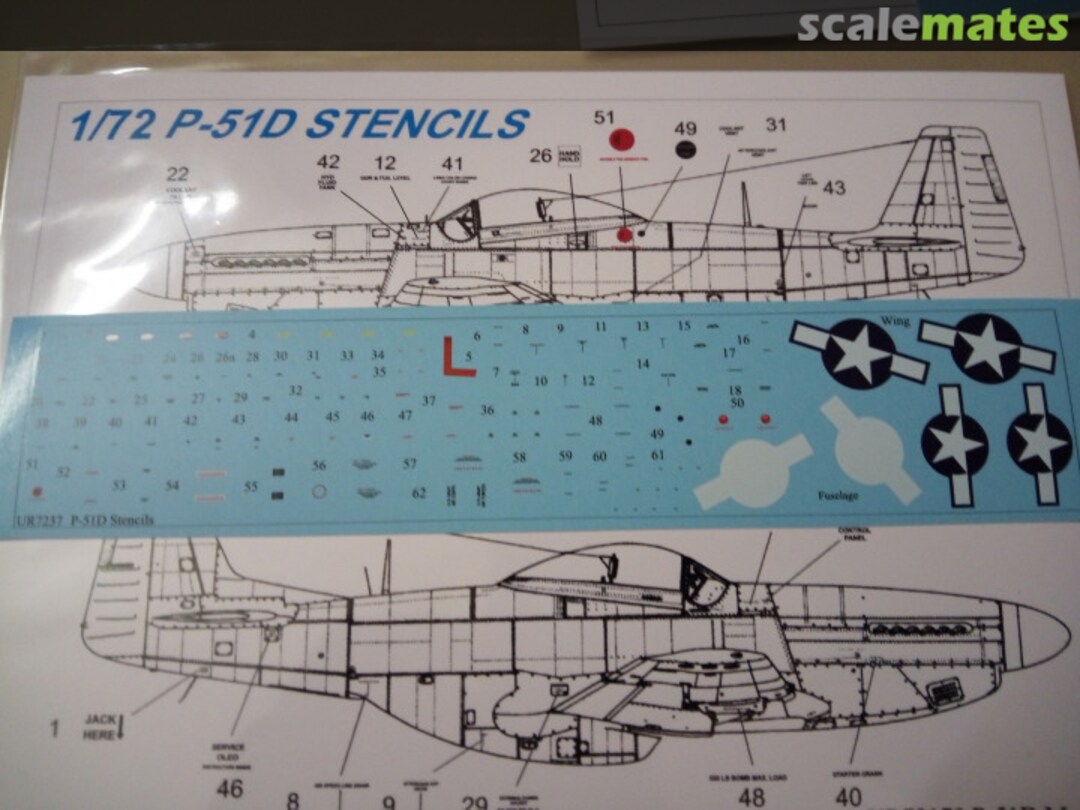 Contents P-51D Mustang stencils UR72179 UpRise