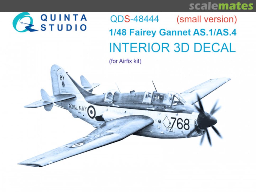 Boxart Fairey Gannet AS.1/AS.4 interior 3D decals QDS-48444 Quinta Studio