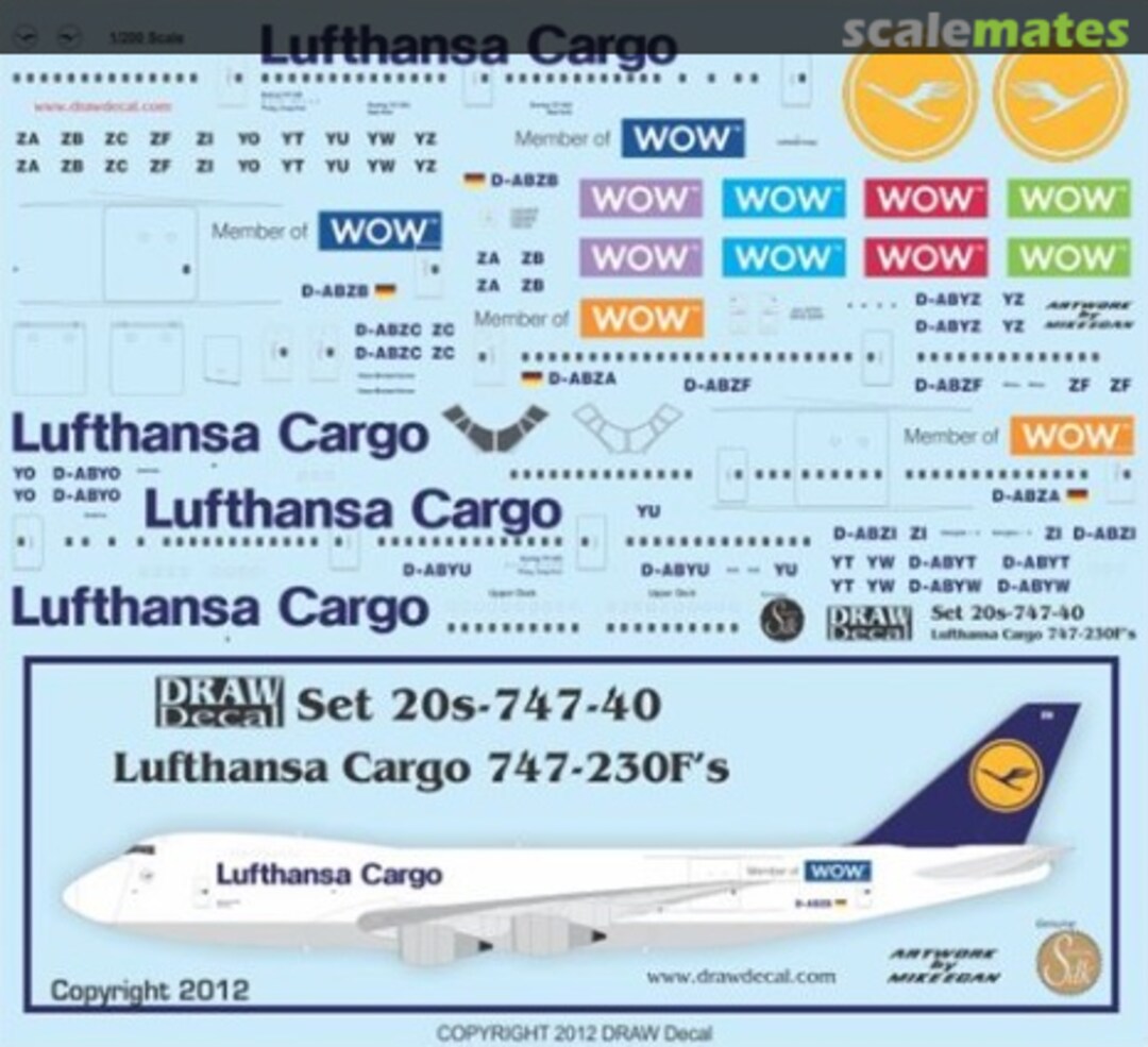 Boxart Lufthansa Cargo 747-230Fs 20-747-40 Draw Decal