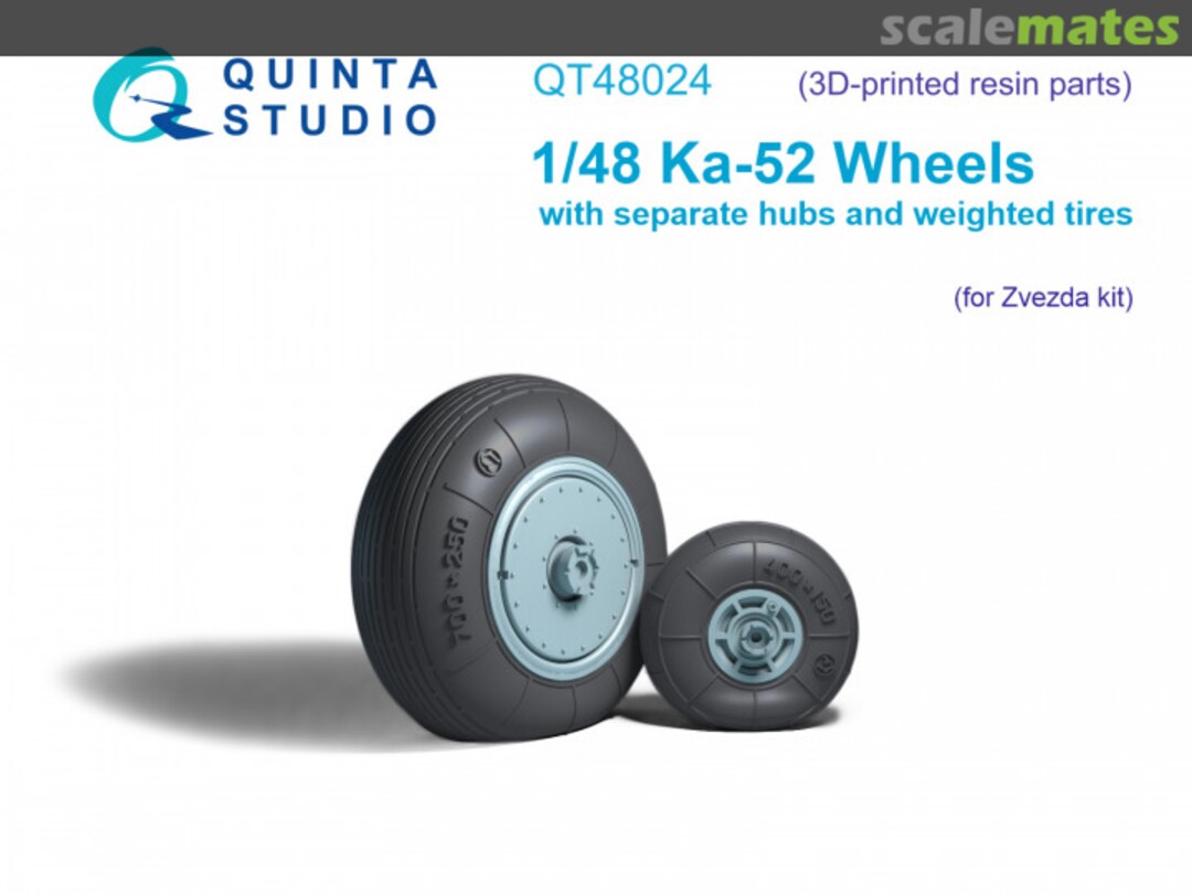 Boxart Ka-52 Wheels with separate hubs and weighted tires QT48024 Quinta Studio