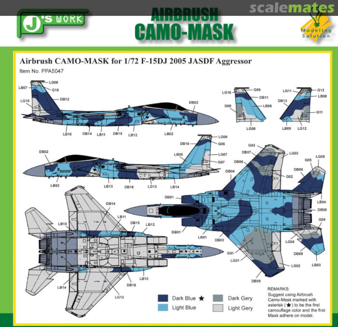 Boxart Marking Mask for 1/72 F-15DJ 2005 JASDF Aggressor PPA5047 J's Work