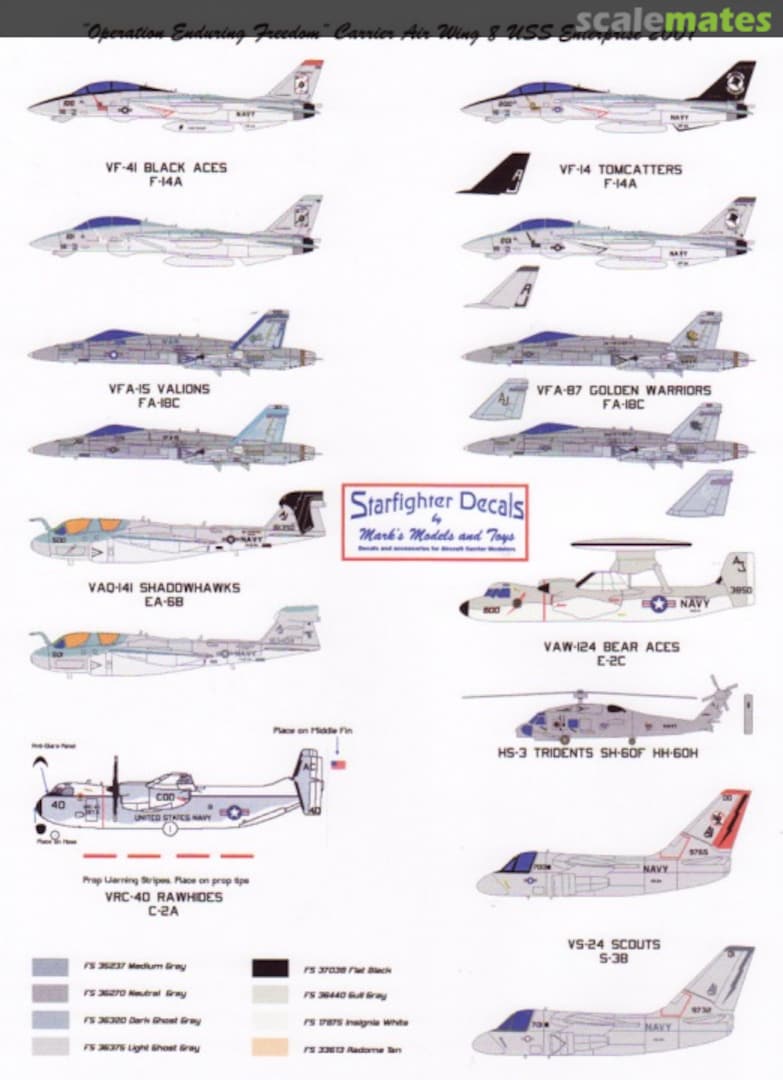 Boxart "Operation Enduring Freedom" Carrier Air Wing 8 350-21 Starfighter Decals