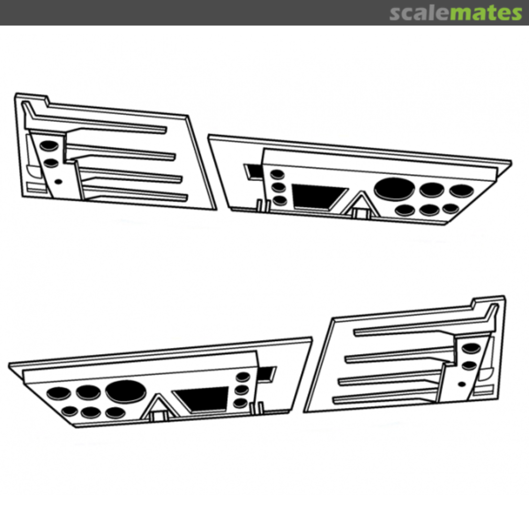 Boxart F-4F Phantom II Starboard Spoiler Panels Set TC48006 HELI Resin Kits