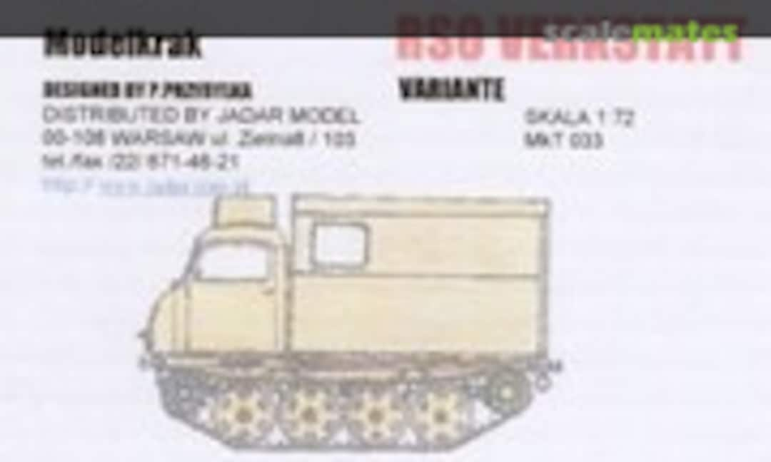 1:72 RSO Verkstatt (Modelkrak Mkt 033)