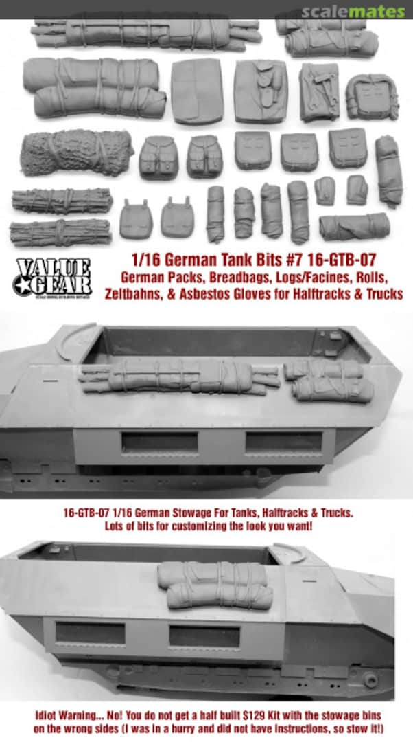 Boxart Halftrack/ Truck Stowage 16-GTB-07 Value Gear