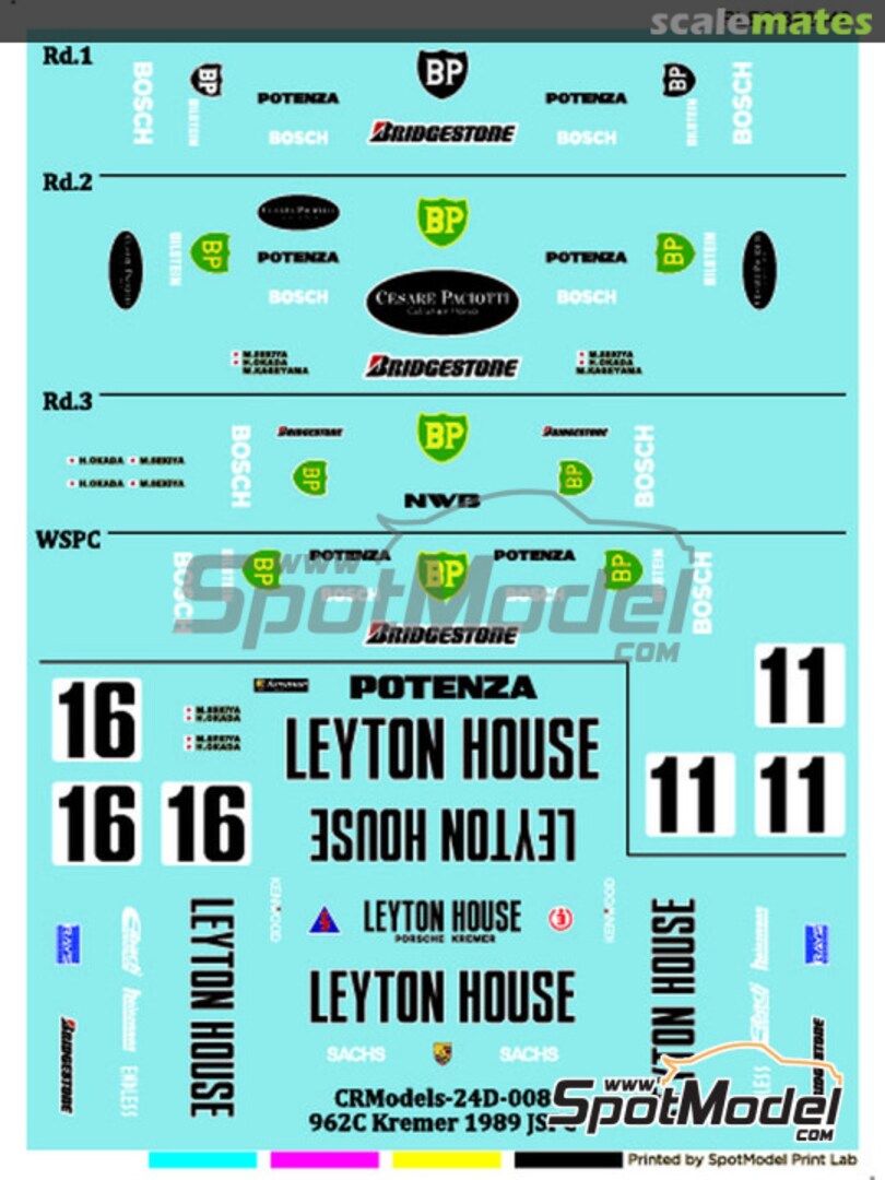 Boxart Porsche 962C Kremer Leyton House Racing Team sponsored by BP #11, 16 PLB2-892448 Print Lab Decals