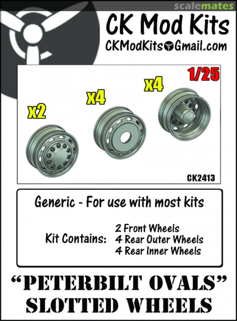 Boxart "Peterbilt Ovals" Slotted Wheels CK2413 CK Mod Kits