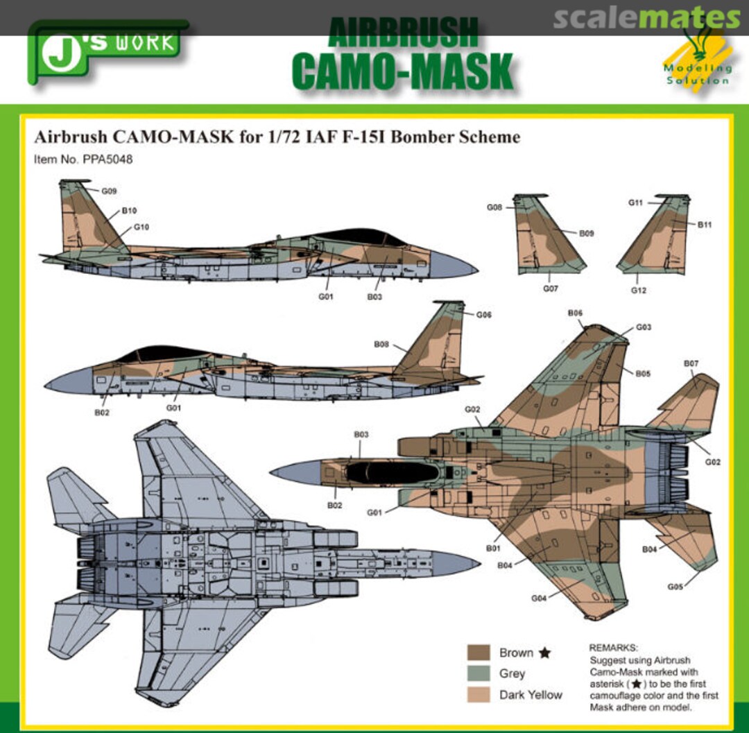 Boxart Marking Mask for 1/72 IAF F-15I Bomber Scheme PPA5048 J's Work