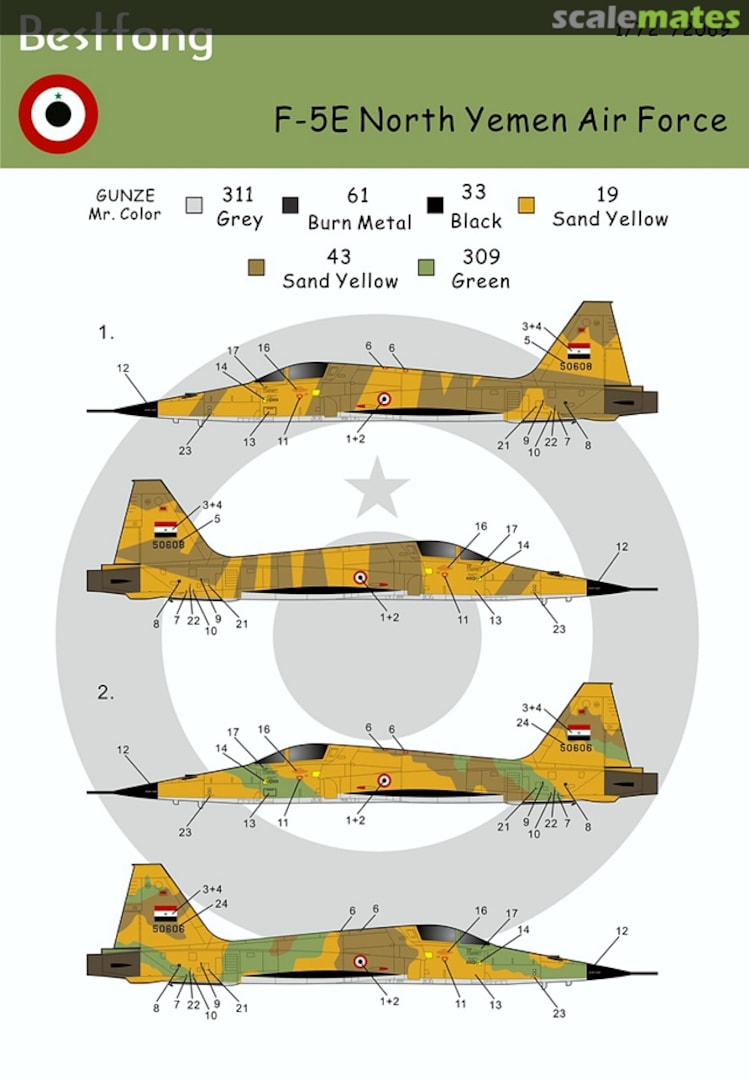 Boxart F-5E North Yemen Air Force 72069 Bestfong