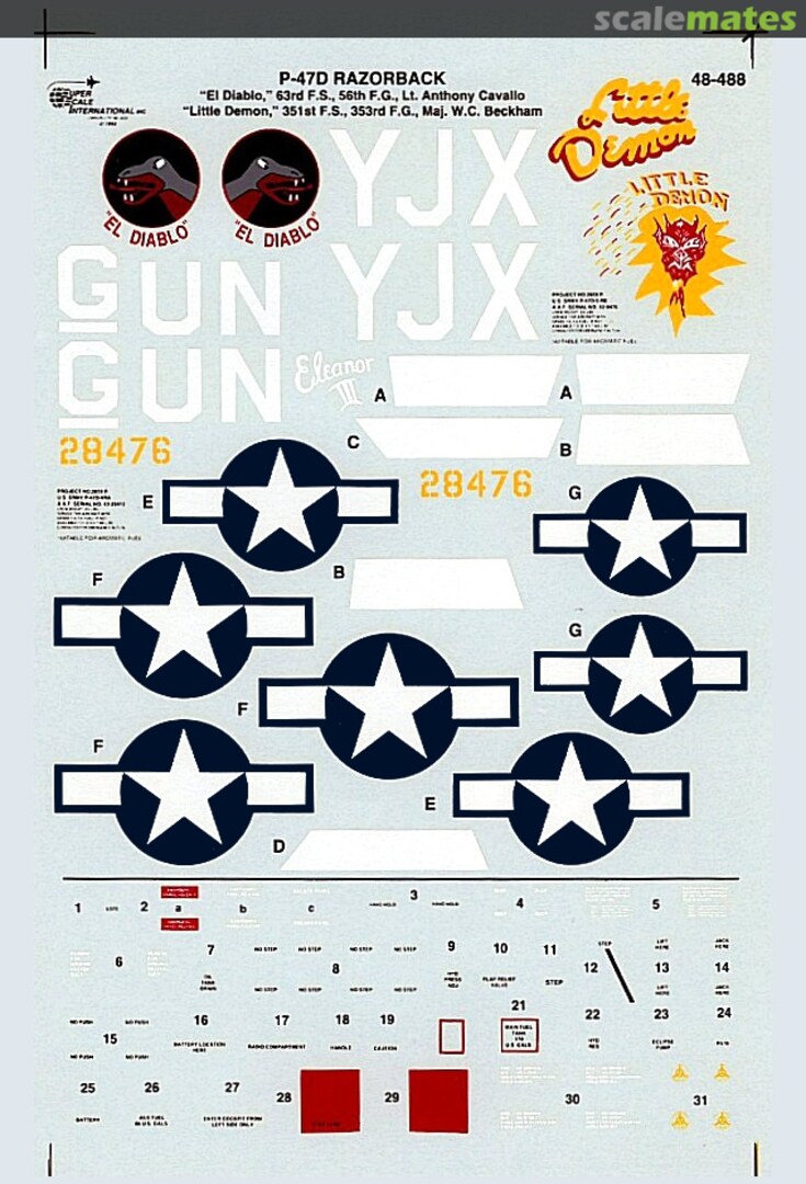 Boxart P-47D Razorbacks 48-0488 SuperScale International