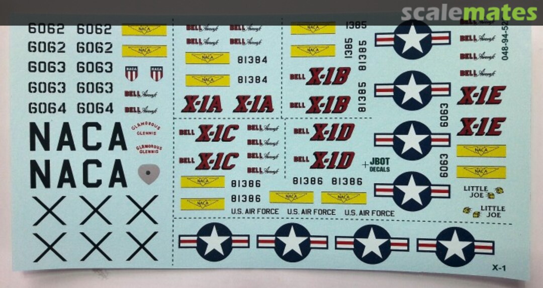 Boxart X-1 to X-1E 048-94-523 JBOT Decals