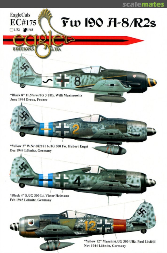 Boxart Fw 190 A-8/R2s EagleCals EC48-175 Eagle Editions