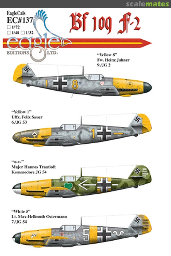 Boxart Bf 109 F2 EagleCals EC32-137 Eagle Editions