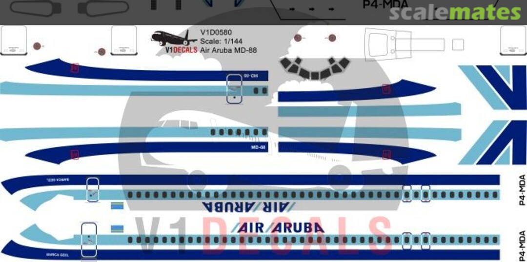 Boxart Air Aruba McDonnell Douglas MD-88 V1D0580-144 V1 Decals