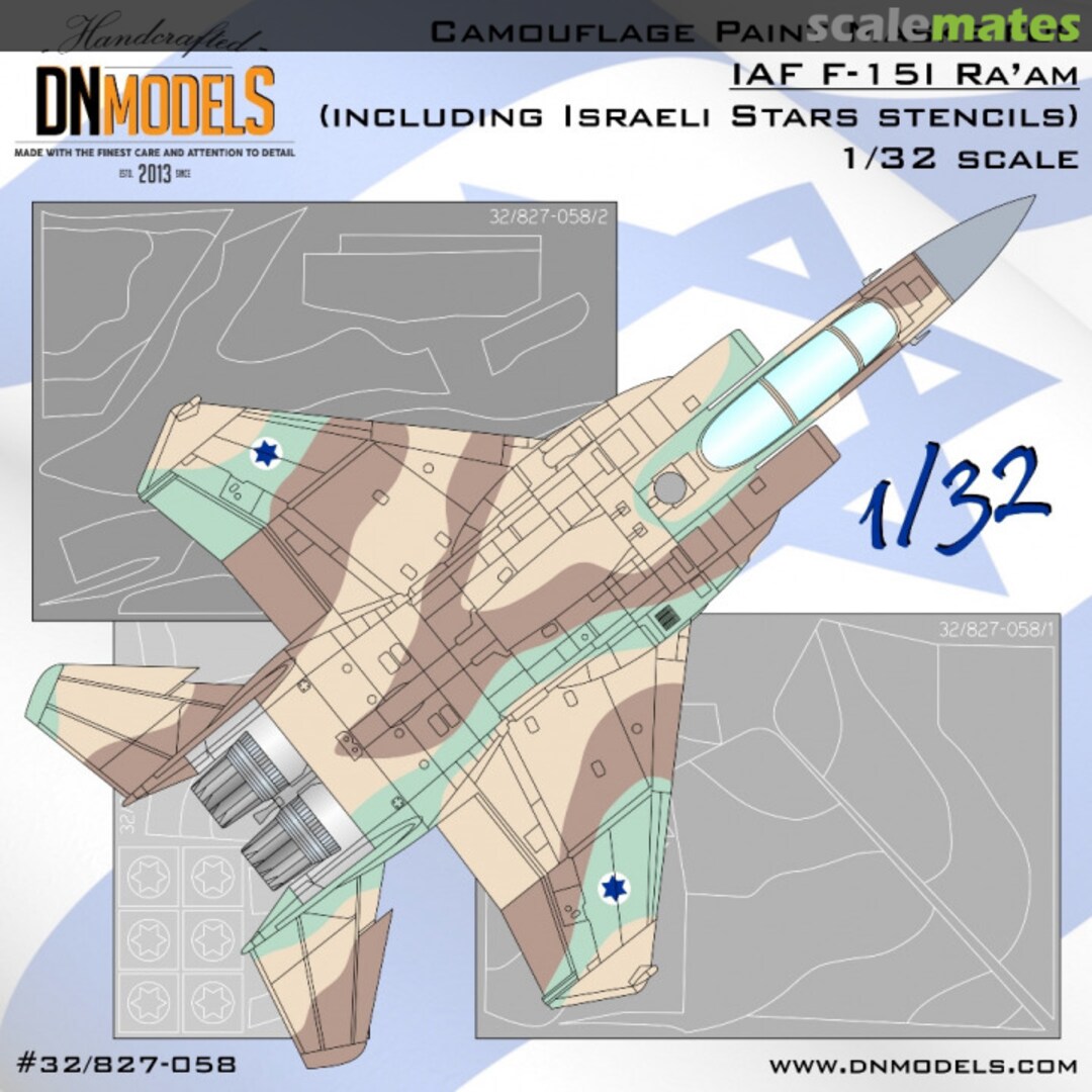 Boxart F-15I Ra’am Camouflage Paint Mask Set + Israeli Stars Stencils 32/827-058 DN Models