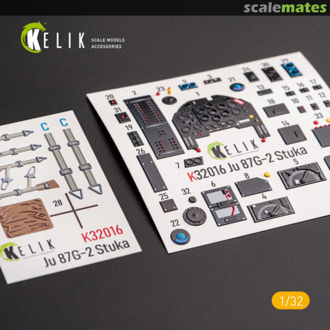 Boxart Ju 87G-2 Stuka - interior 3D decals K32016 Kelik