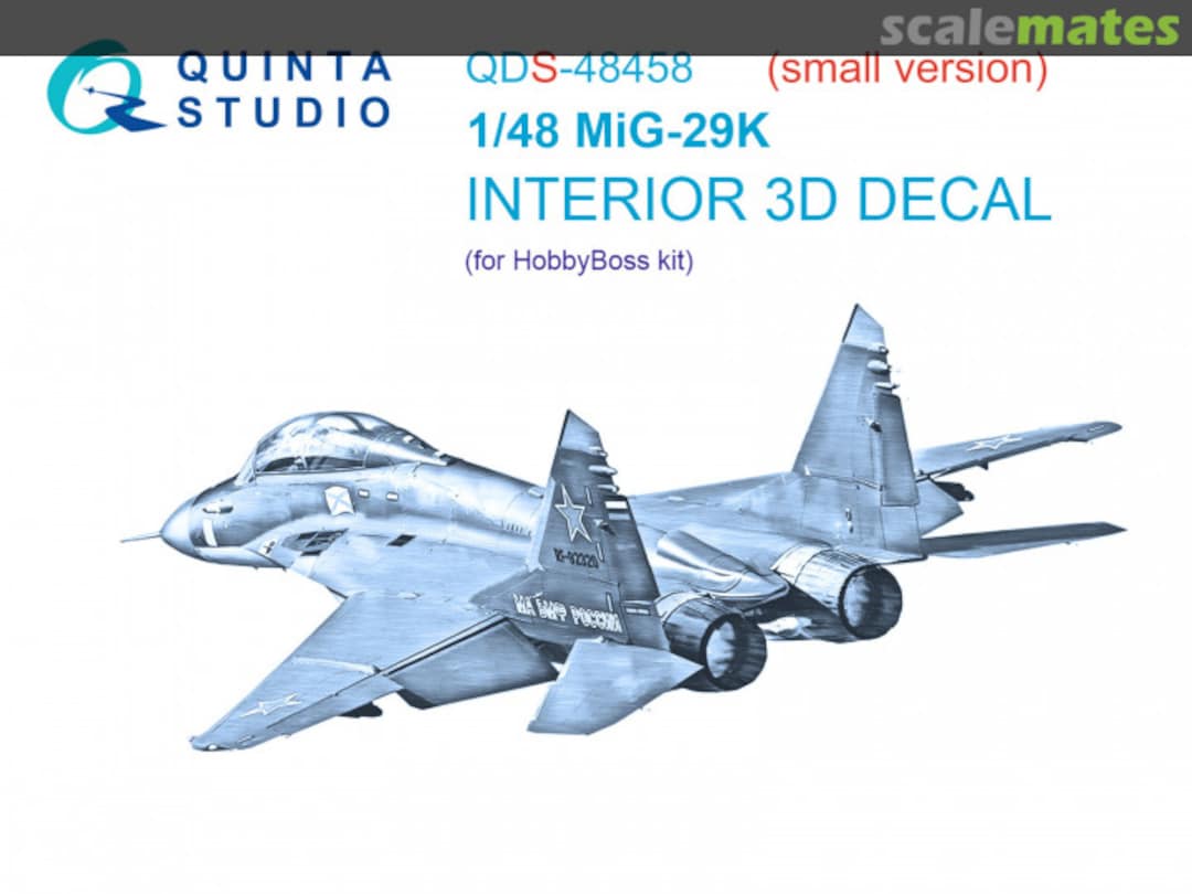 Boxart MiG-29K interior 3D decals QDS-48458 Quinta Studio