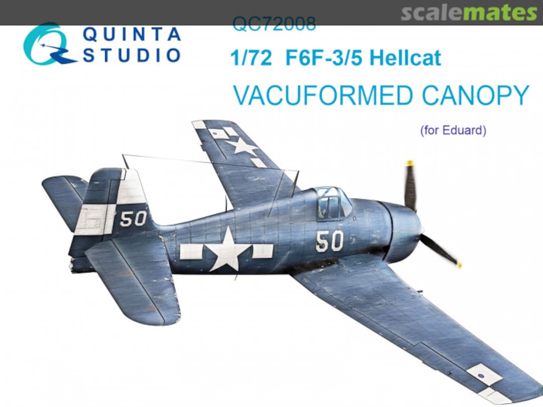 Boxart F6F-3/5 Hellcat vacuformed canopy QC72008 Quinta Studio