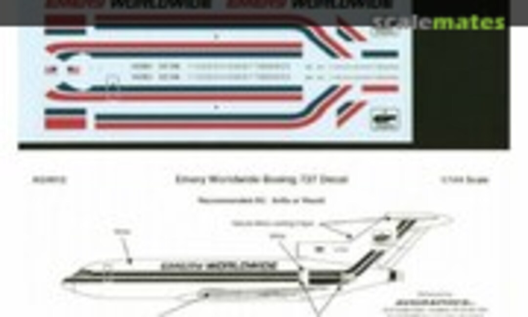 1:144 Boeing 727-100/200 Emery Worldwide - Red/Green w/ CF Titles (Avigraphics AG4012)