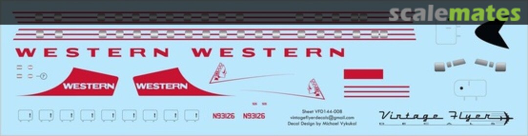 Boxart DC-6B Western (Final) VFD072-008 Vintage Flyer Decals