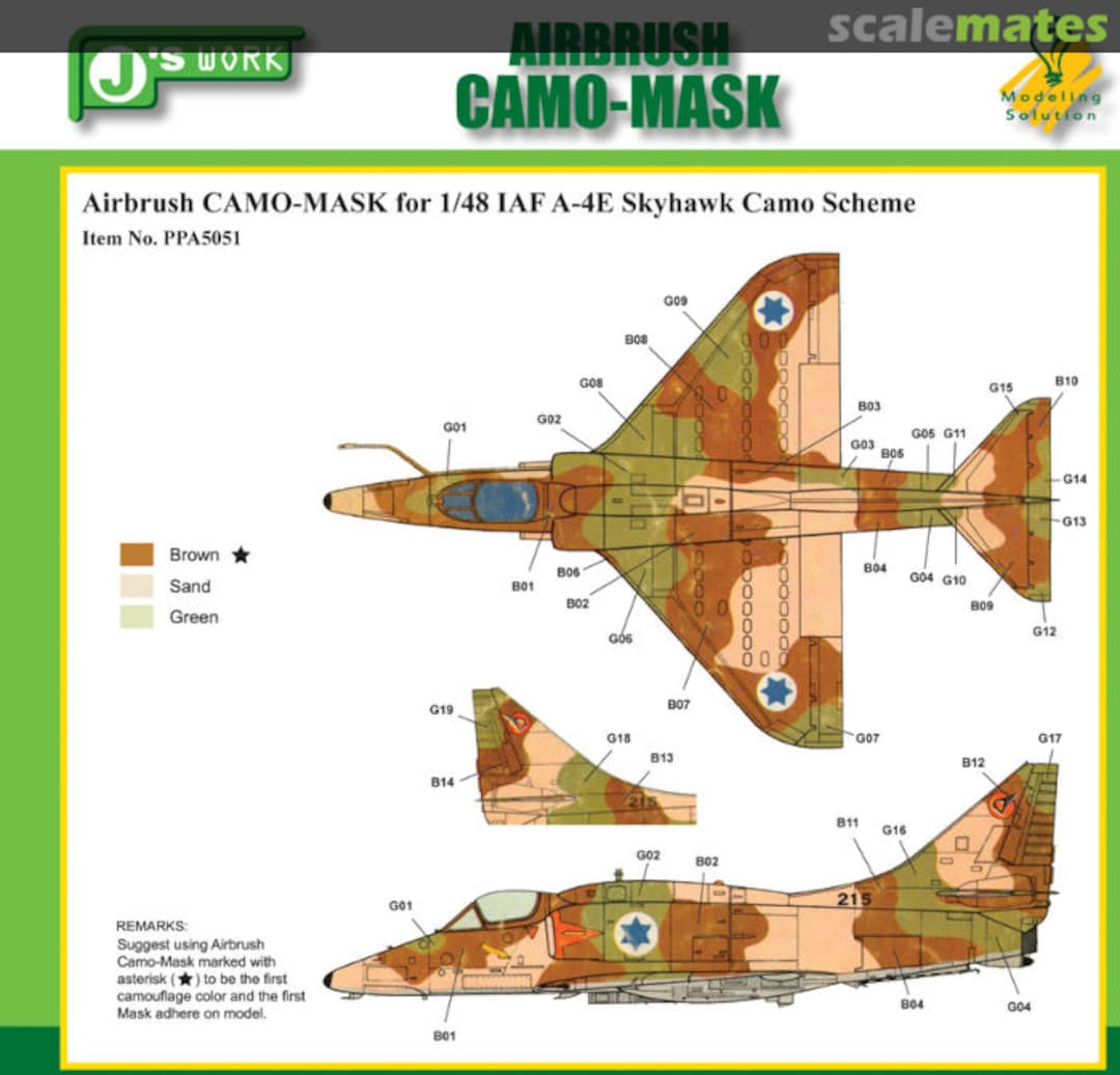 Boxart CAMO-MASK 1/48 IAF A-4E Skyhawk Camo PPA5051 J's Work