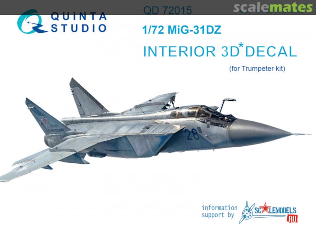 Boxart MiG-31DZ Interior 3D Decal QD72015 Quinta Studio