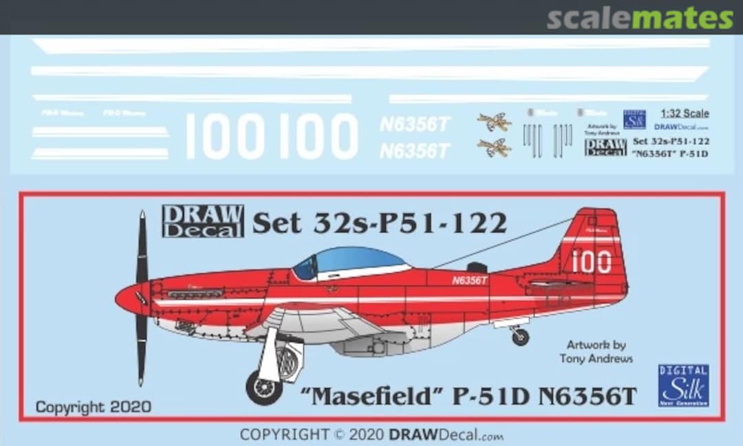 Boxart “Masefield” P-51D N6356T 32-P51-122 Draw Decal