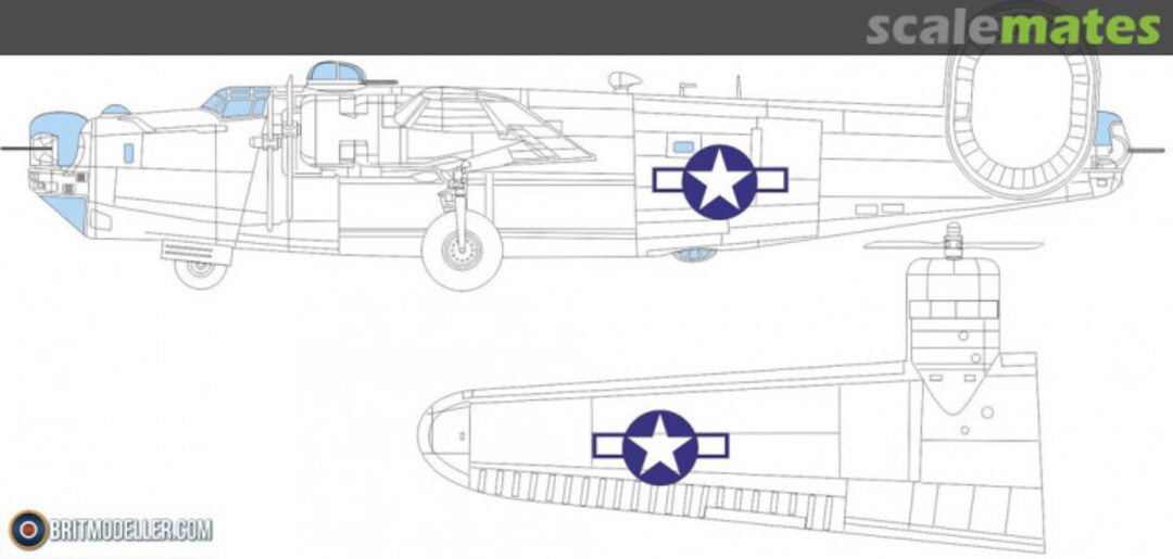 Boxart B-24J US National Insignia EX1043 Eduard