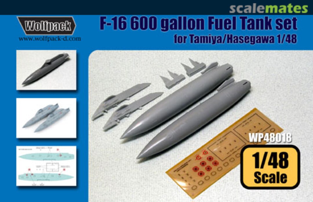 Boxart F-16 600 Gallon Fuel Tank Set WP48018 Wolfpack