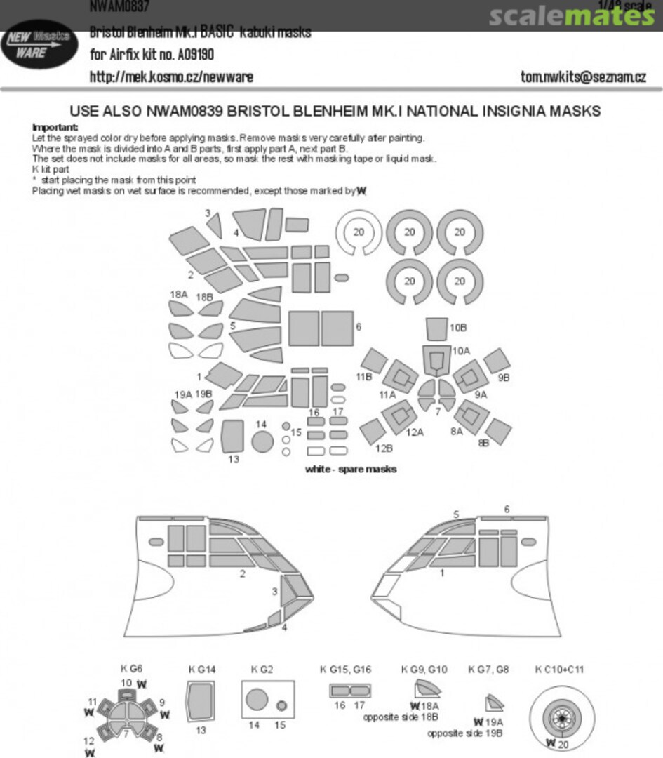 Boxart Bristol Blenheim Mk.I BASIC kabuki masks NWAM0837 New Ware