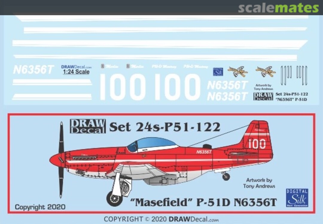 Boxart “Masefield” P-51D N6356T 24-P51-122 Draw Decal