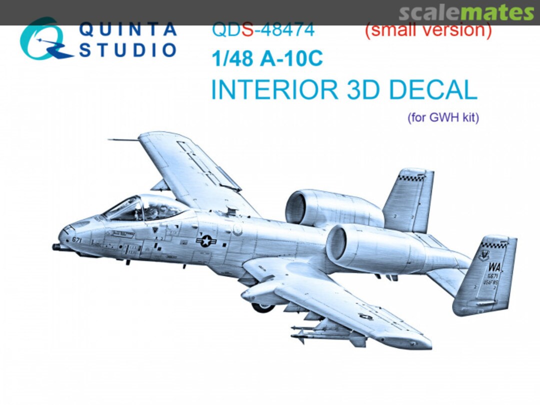 Boxart A-10C interior 3D decals (small version) QDS-48474 Quinta Studio