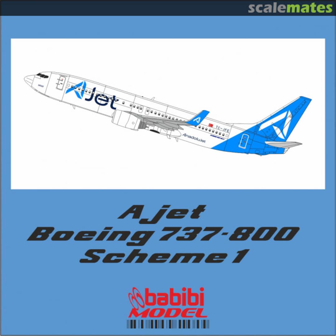 Boxart AJet Airlines 737-800 fleet scheme-1 decal set Dat-01204 Babibi model