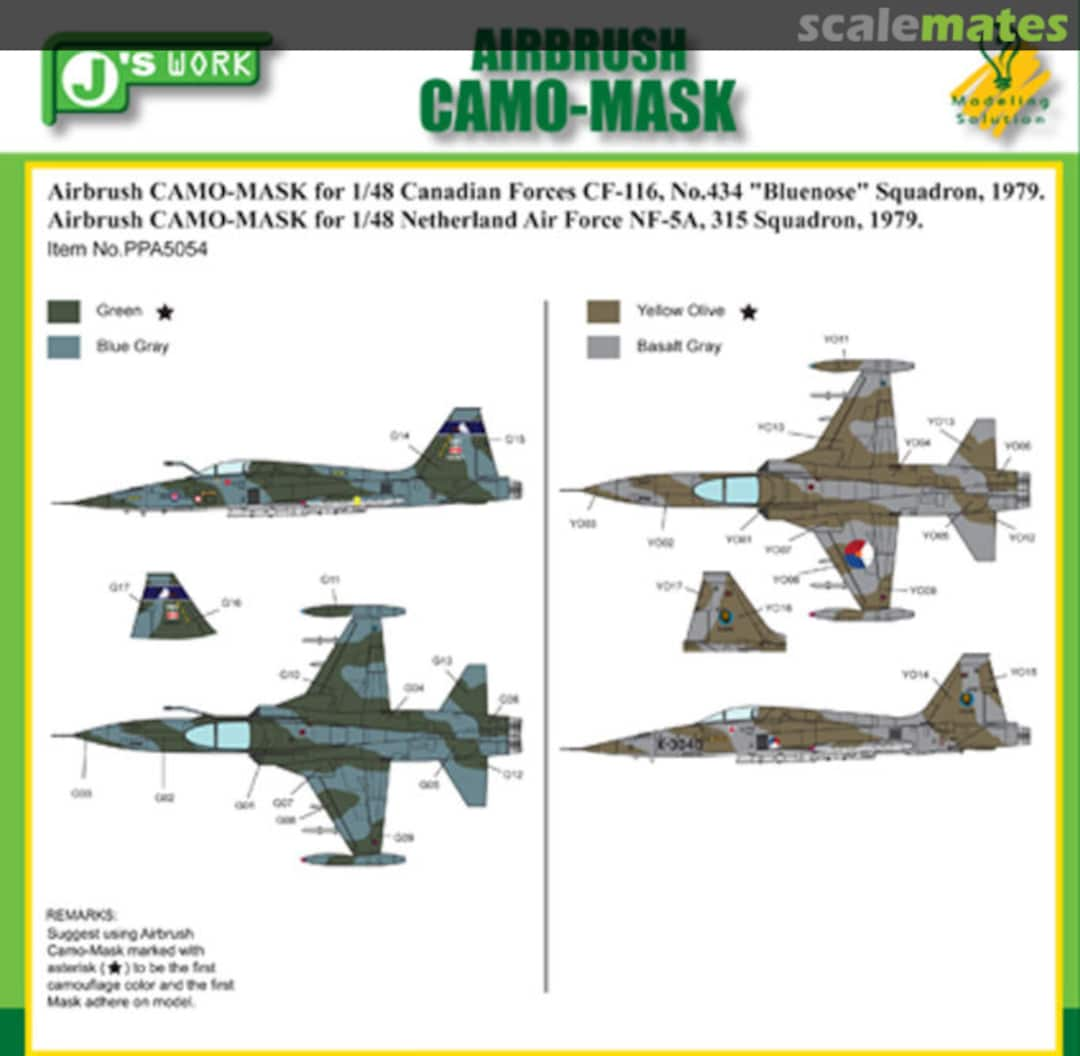 Boxart CAMO-MASK CF-116 'Bluenose'; NF-5A PPA5054 J's Work