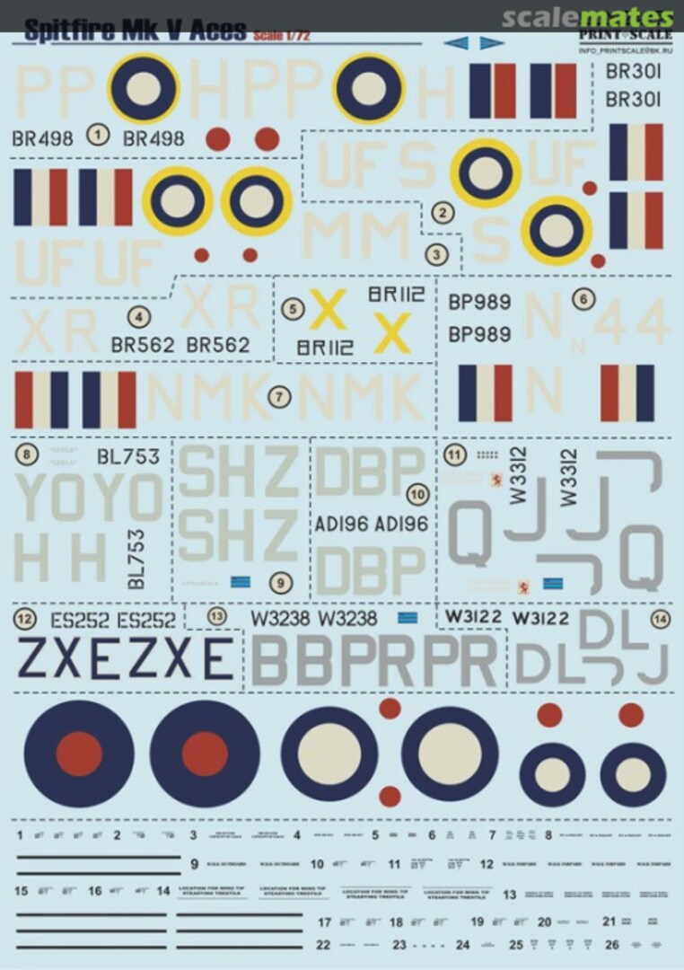 Boxart Spitfire Mk V 72-155 Print Scale