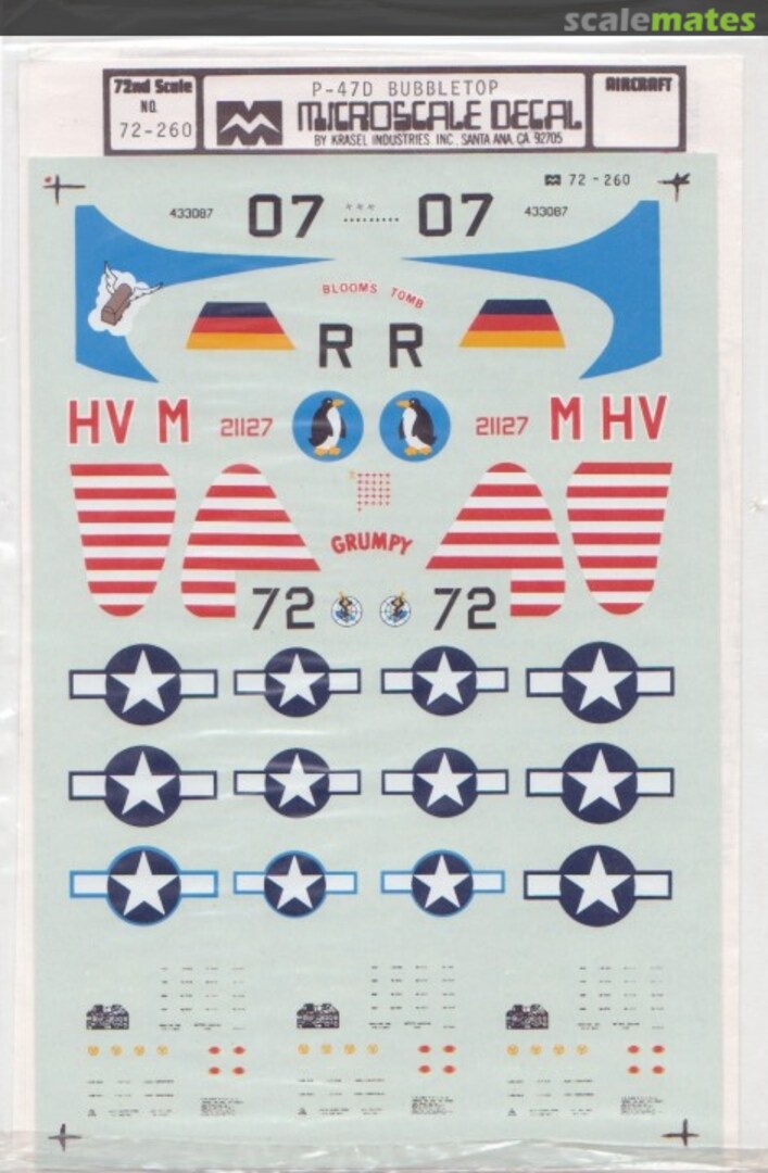 Boxart P-47D Bubbletop Aces 72-260 Microscale