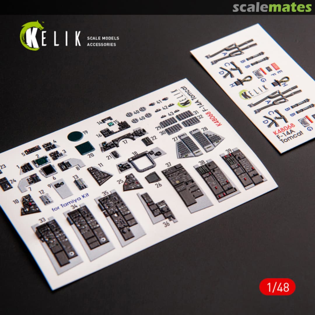 Boxart F-14A Tomcat Late - interior 3D decals K48068 Kelik