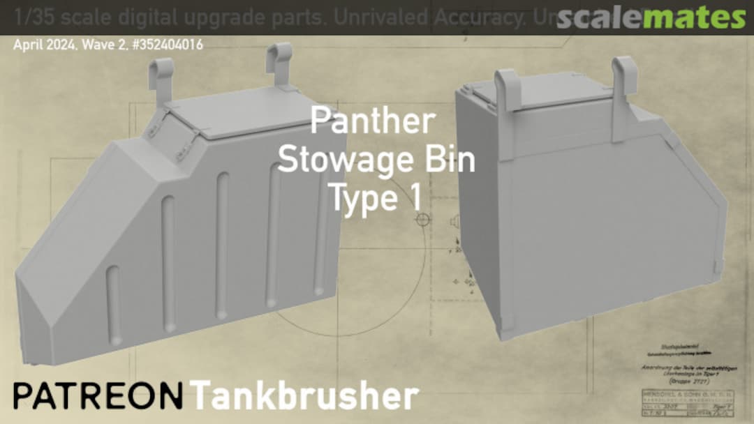 Boxart Stowage Bin Type 1 for Panther V1 / V2 352404016 Tankbrusher Scale Modeling