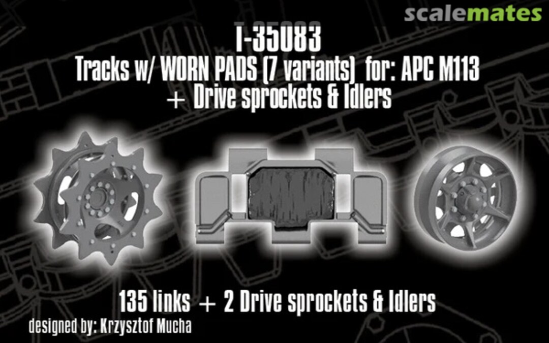 Boxart M113 tracks with worn pads T-35083 QUICKTRACKS