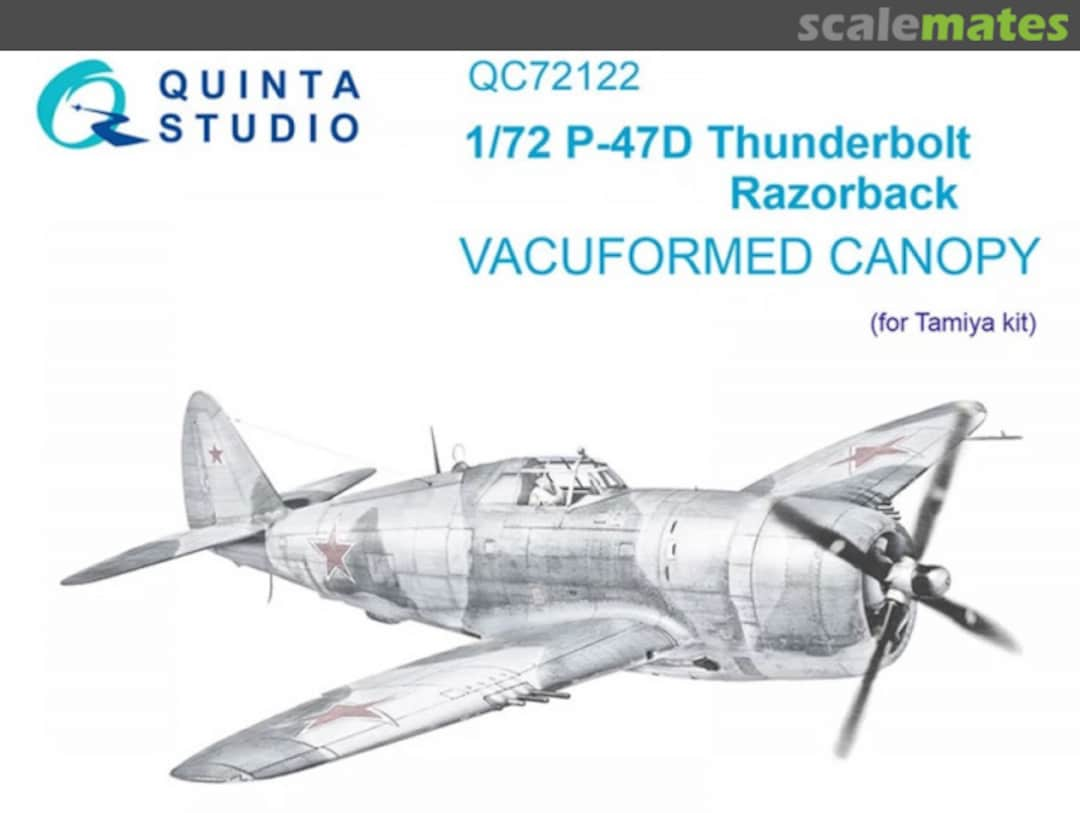 Boxart P-47D Thunderbolt Razorback vacuumed clear canopy QC72122 Quinta Studio