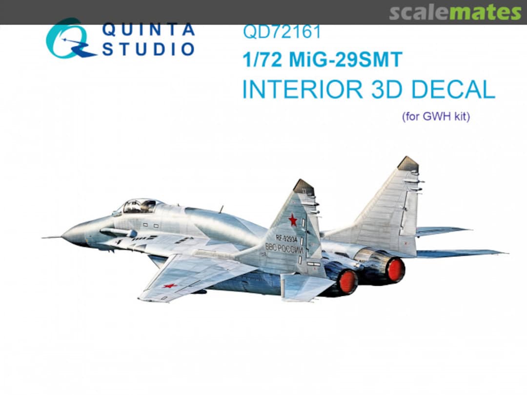 Boxart MiG-29SMT interior 3D decals QD72161 Quinta Studio