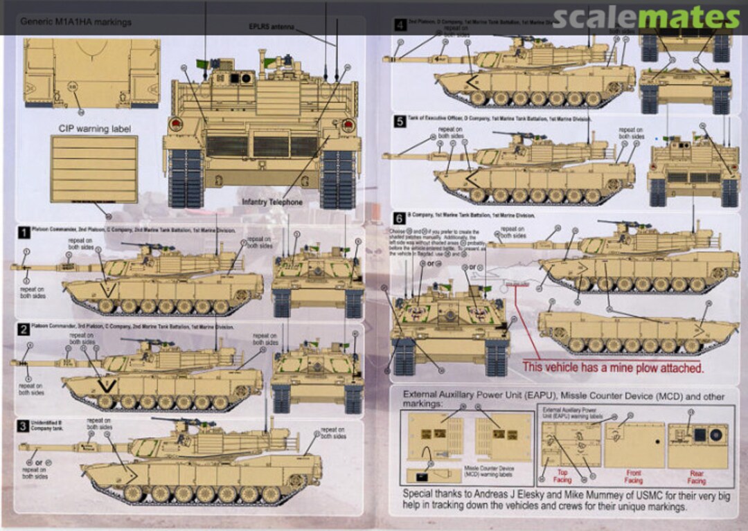 Boxart USMC M1A1HA Abrams in Operation Iraqi Freedom T35004 Echelon Fine Details