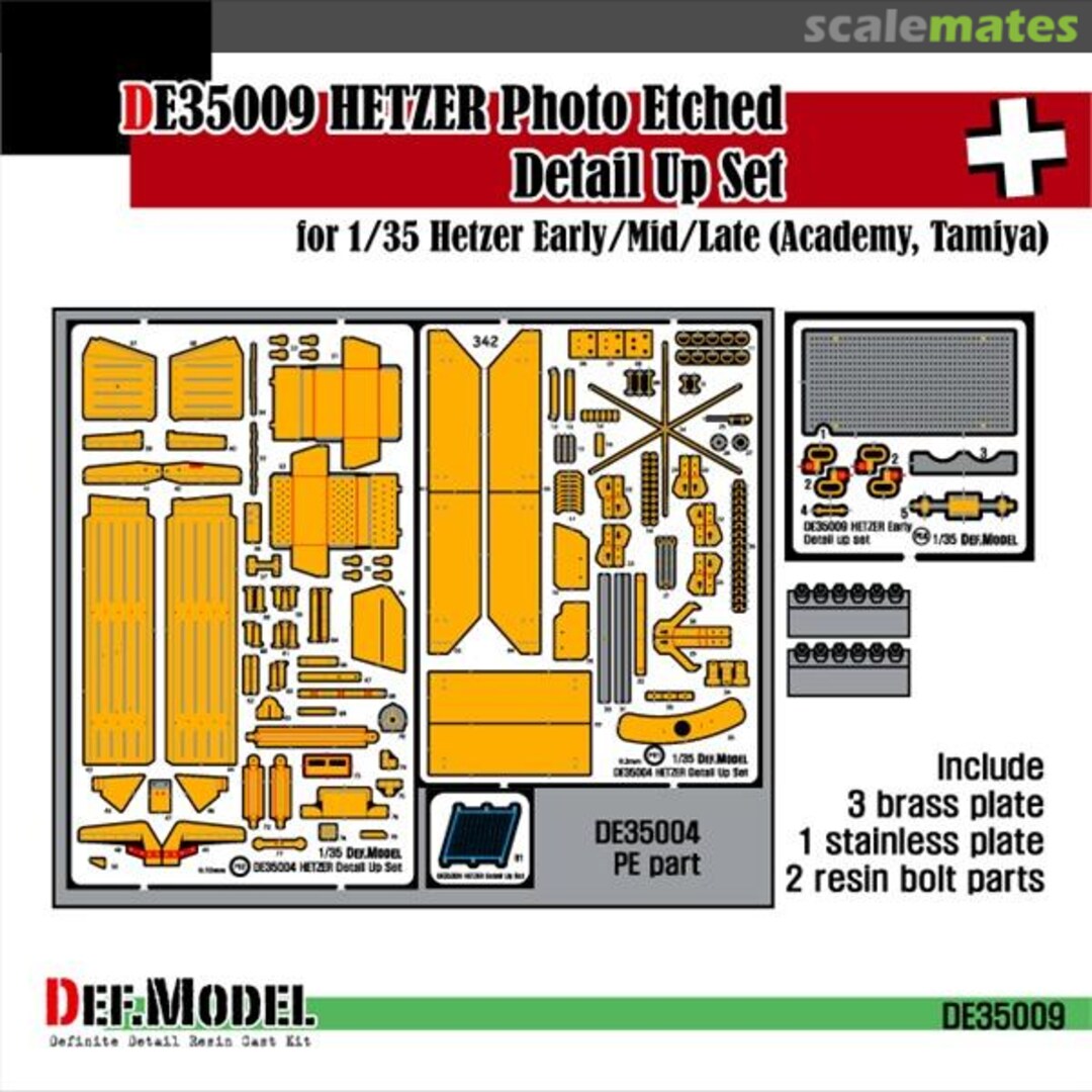 Boxart Hetzer Jagdpanzer 38 Early/Mid/Late Detail Up Etching Set (ACA/TAM kit) DE35009 Def.Model